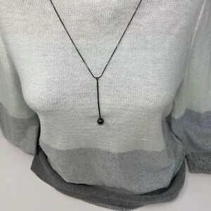 Black Metal Ball Drop Necklace